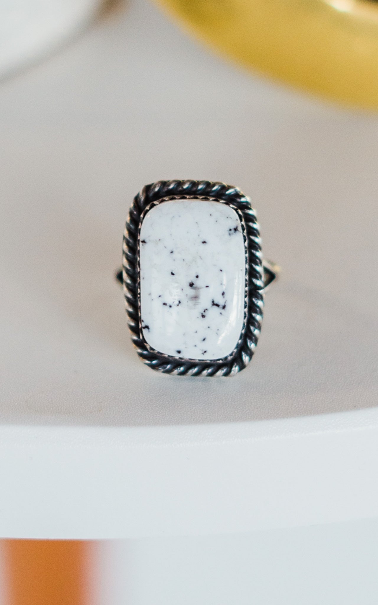Augustine Largo White Buffalo Ring