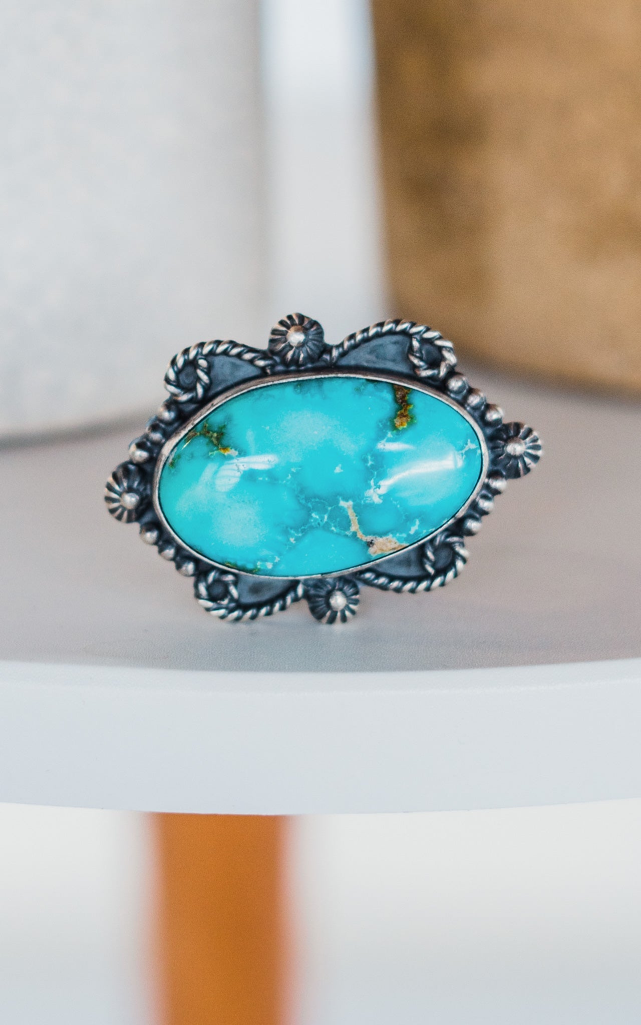 Larry Yazzie Sonoran Rose Turquoise Ring