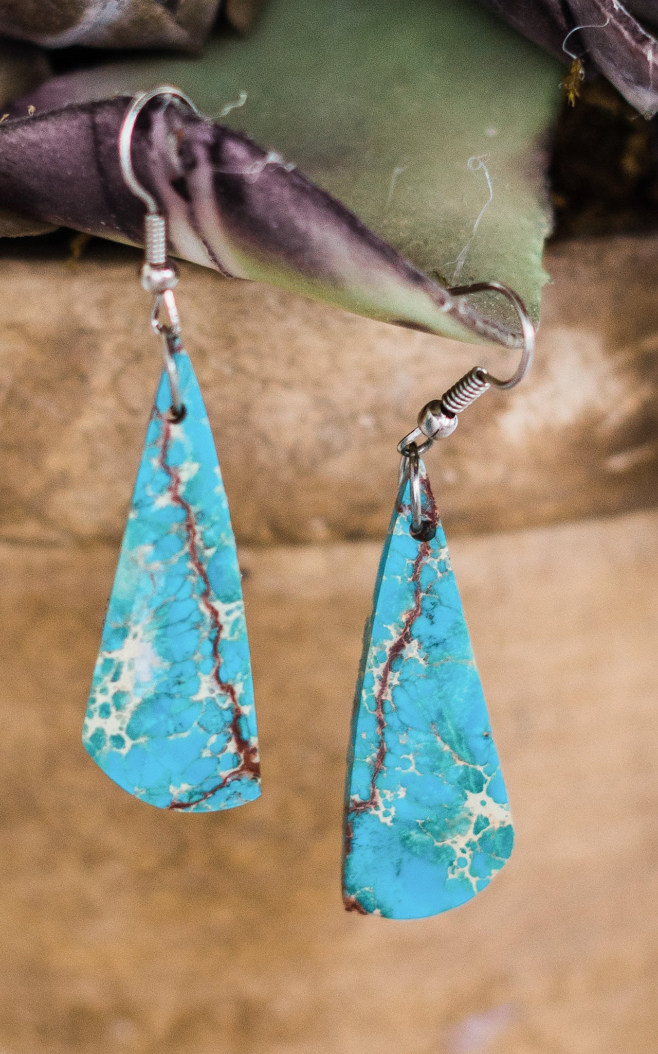 Southwestern Blue Indigo Slab Earrings