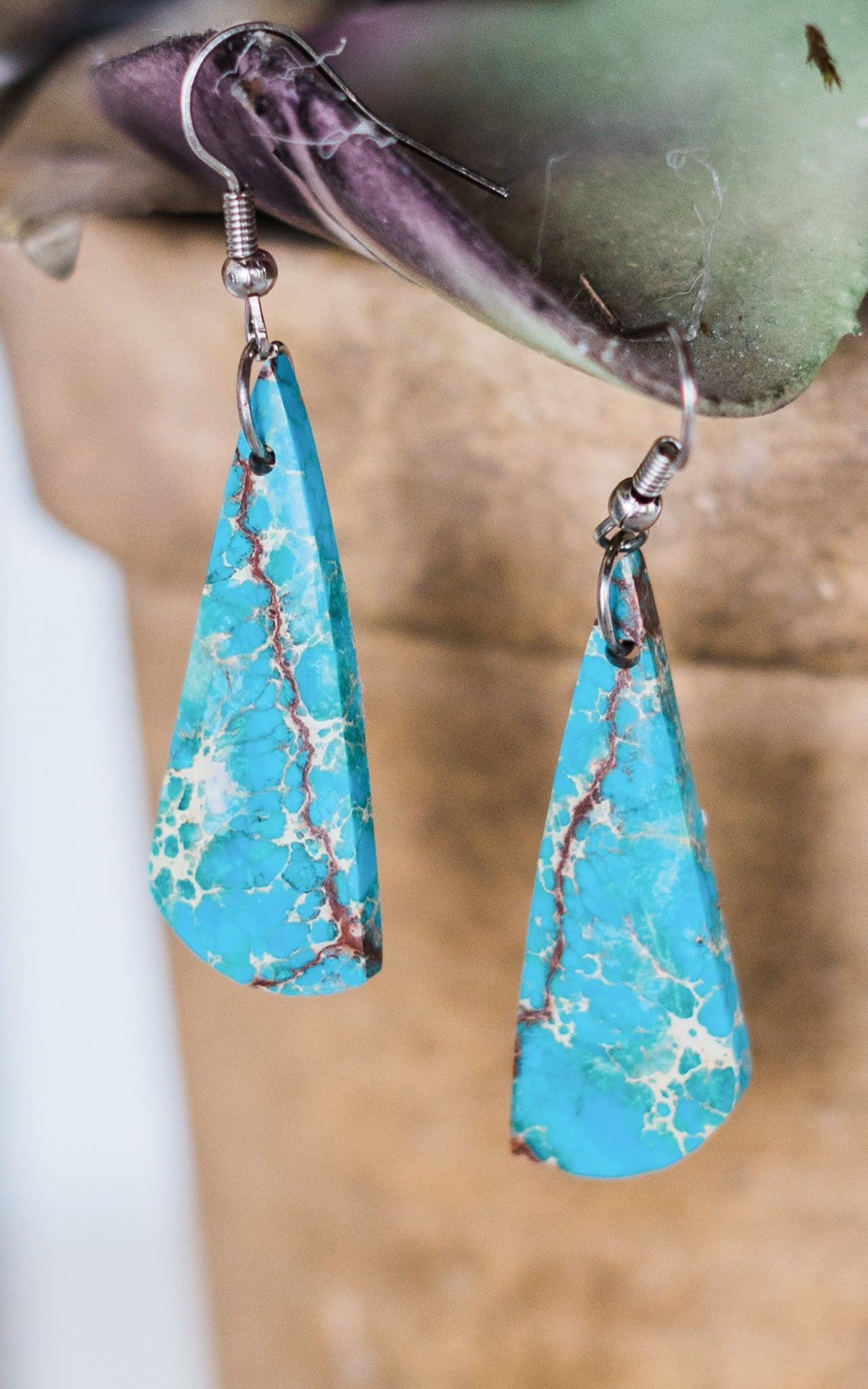 Southwestern Blue Indigo Slab Earrings