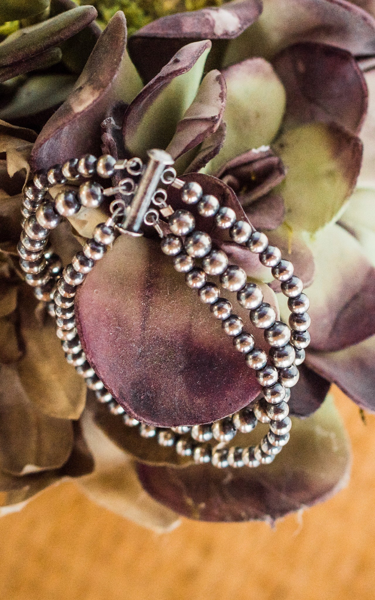 Mason Lee Sterling Silver 3 Strand Navajo Pearl Bracelet