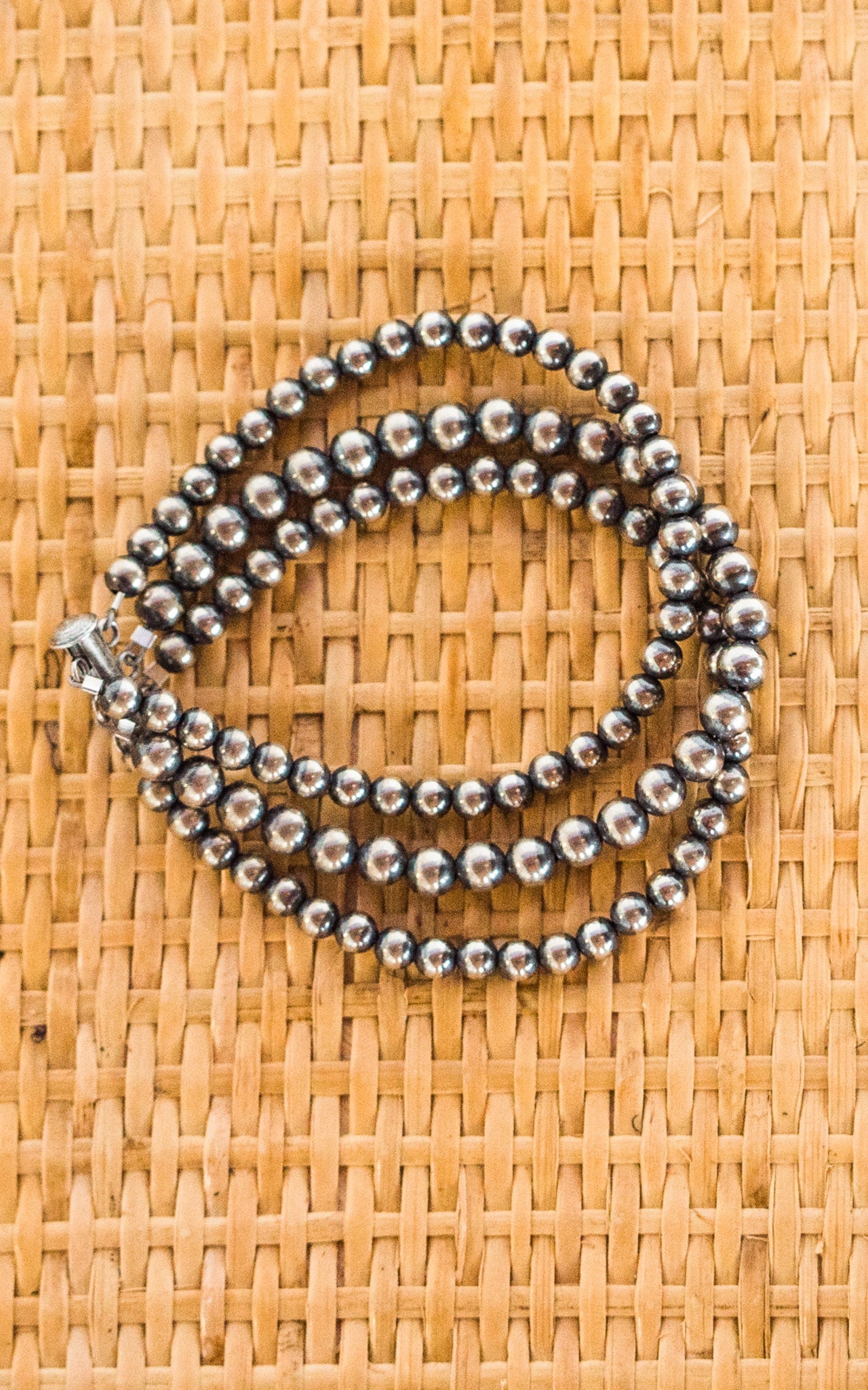 Mason Lee Sterling Silver 3 Strand Navajo Pearl Bracelet
