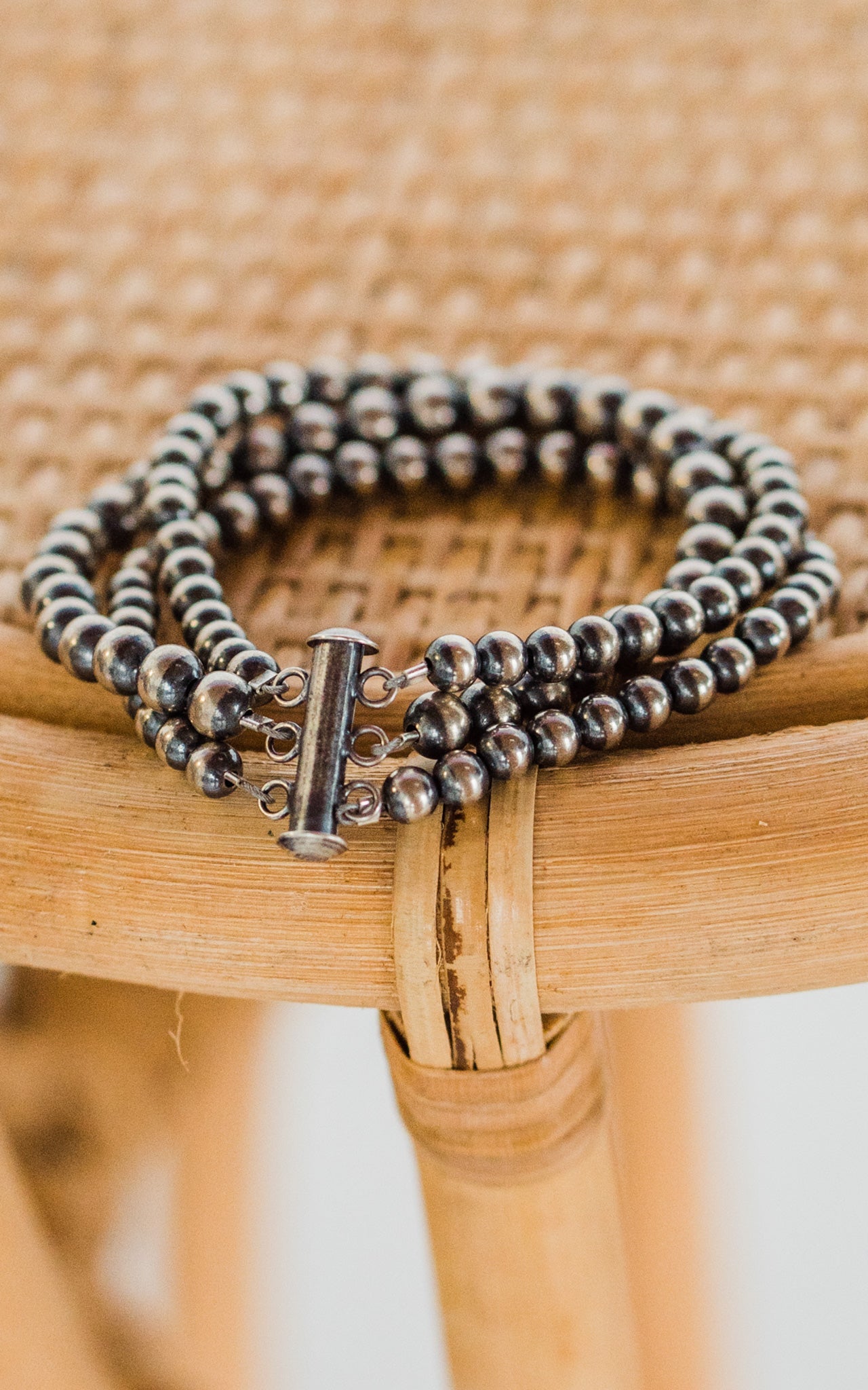 Mason Lee Sterling Silver 3 Strand Navajo Pearl Bracelet