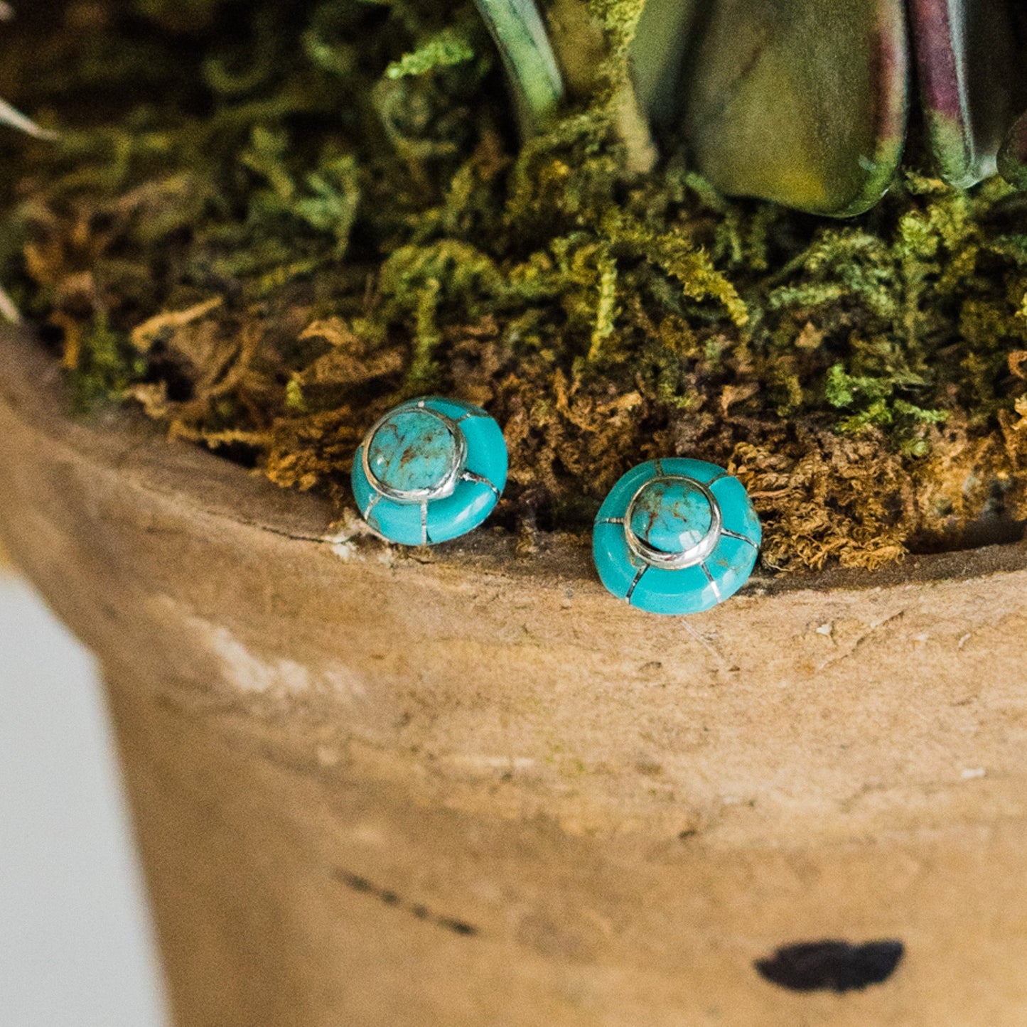 Fred Manuelito Turquoise Post Earrings