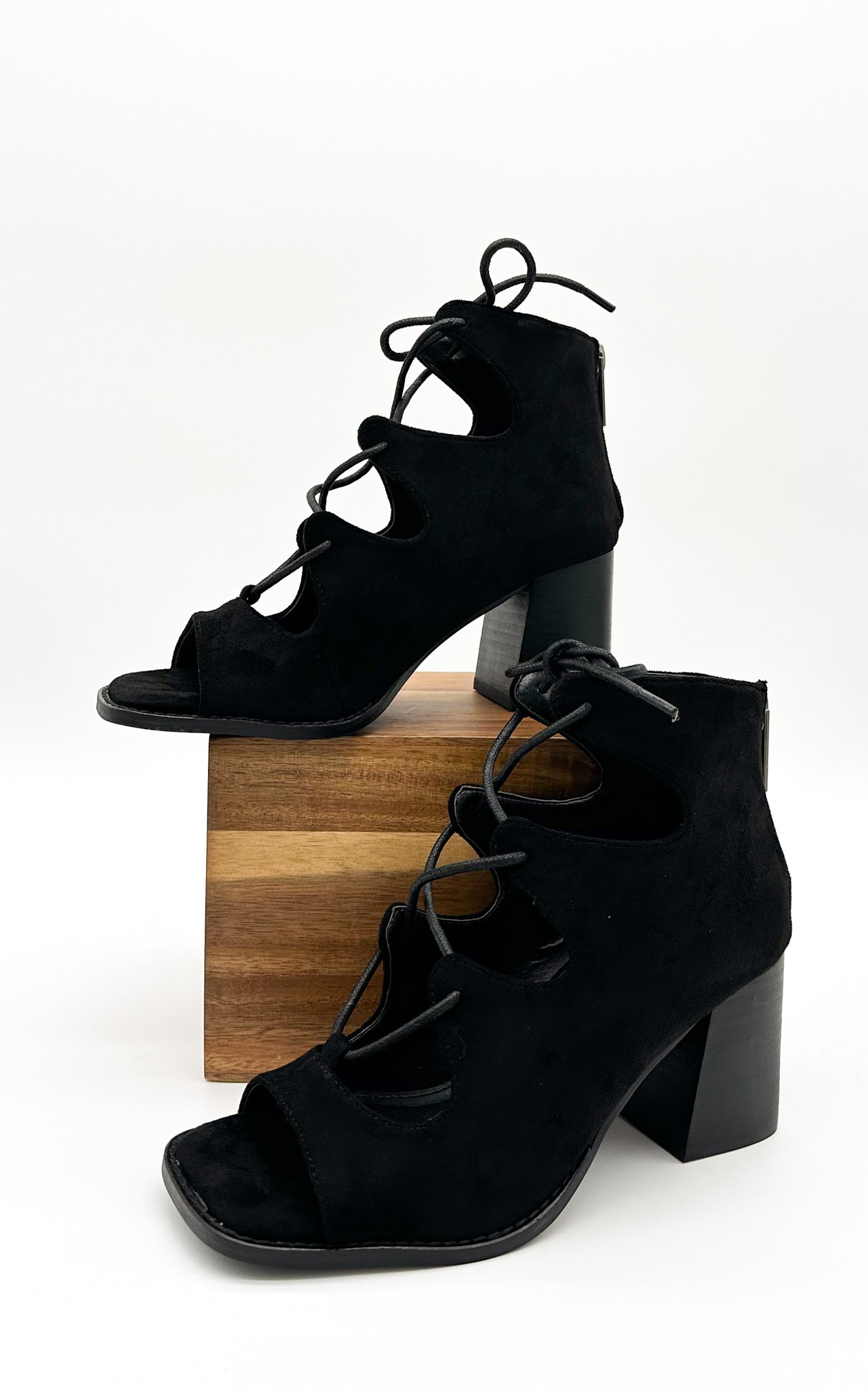 Corkys Wally Heeled Sandal in Black Suede