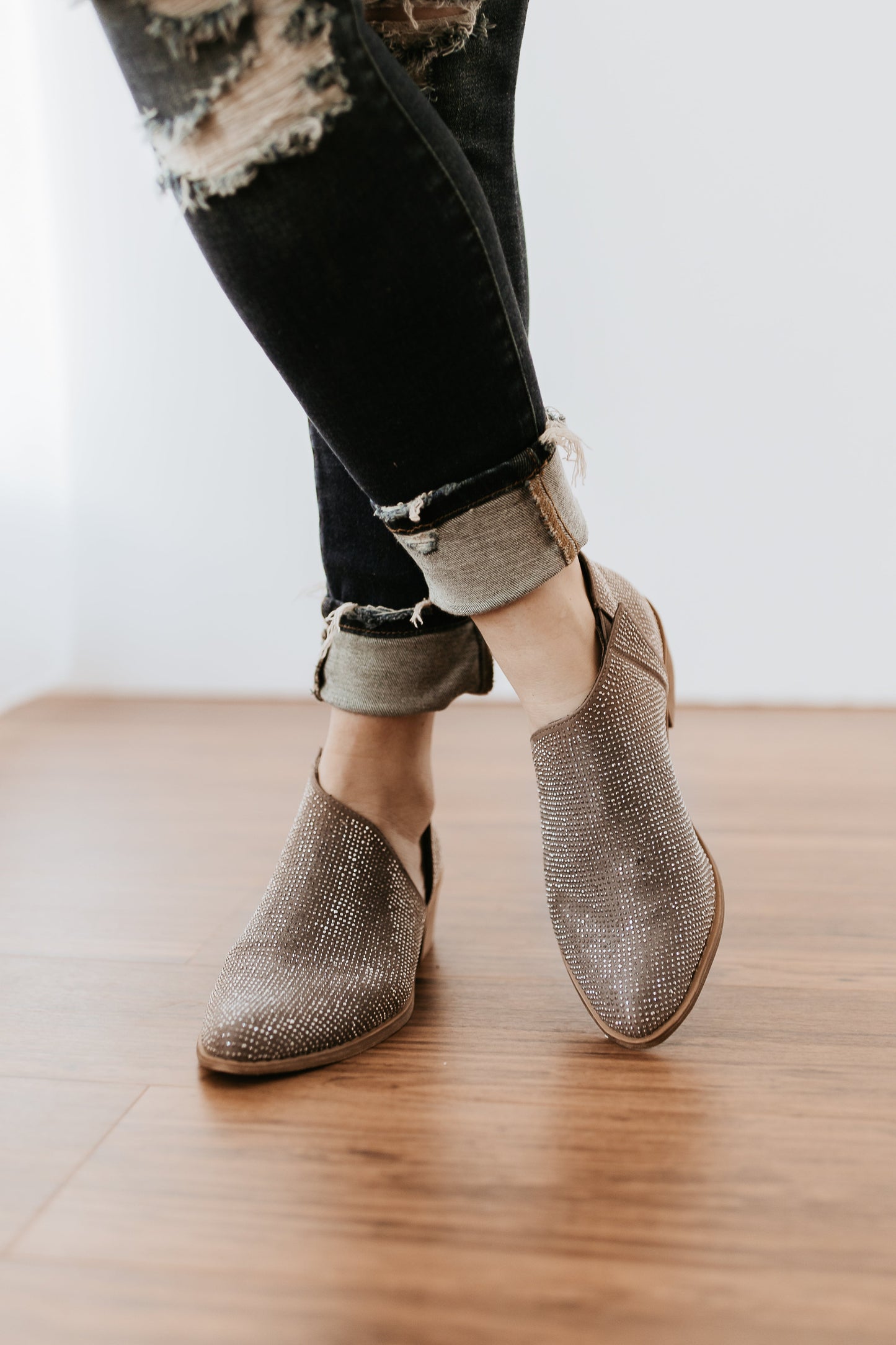 Very G Crystal Shoes in Taupe