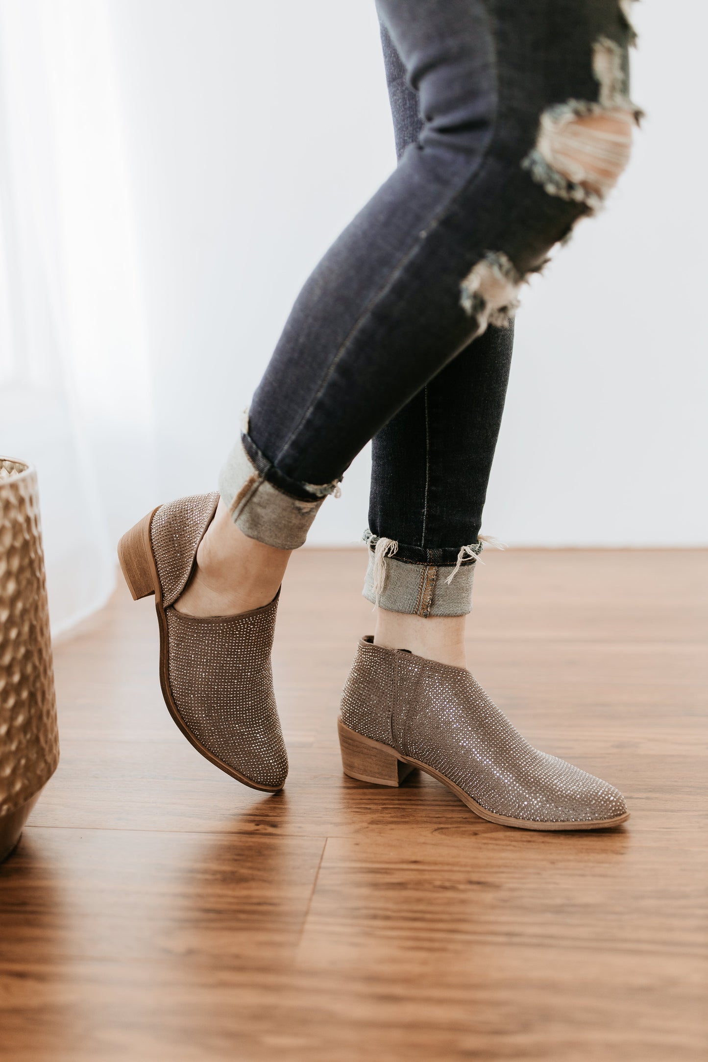 Very G Crystal Shoes in Taupe