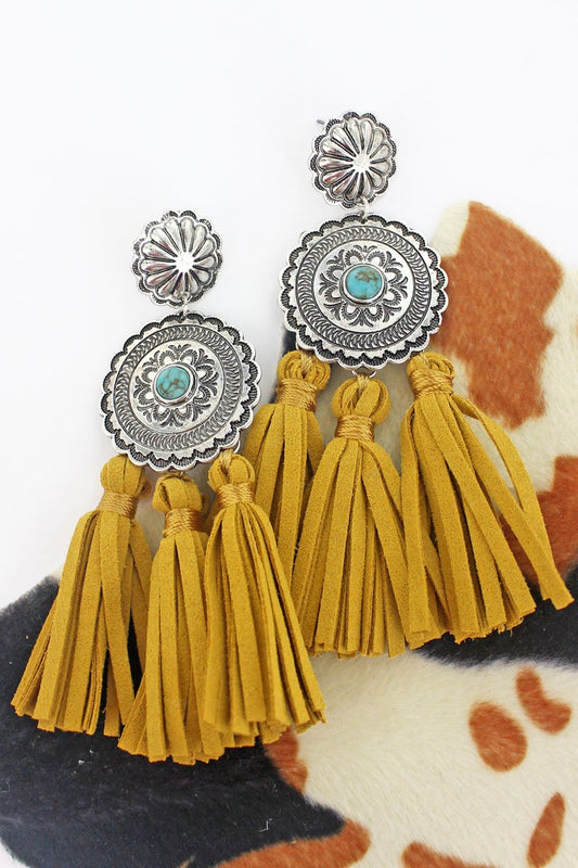 ADELINA MUSTARD TASSEL EARRINGS