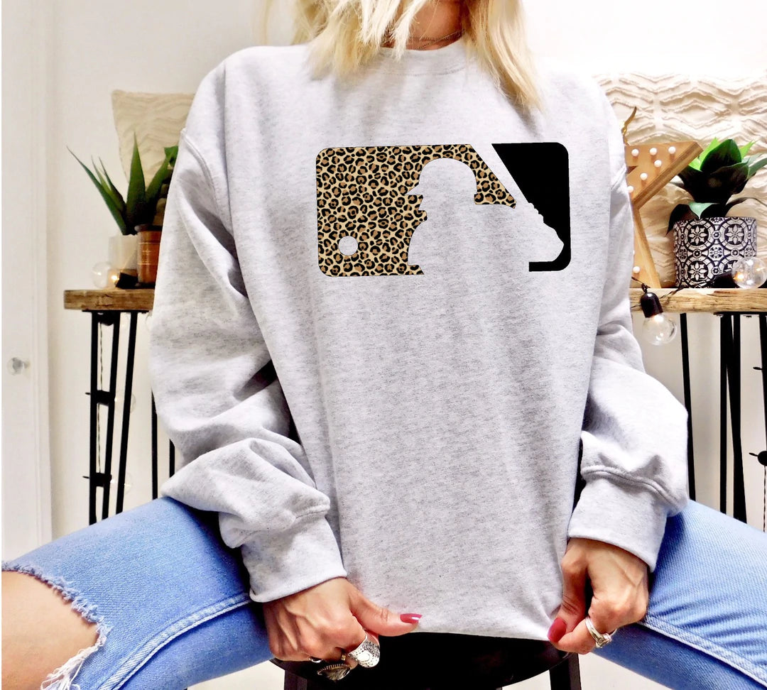 Leopard Baseball Sweatshirt