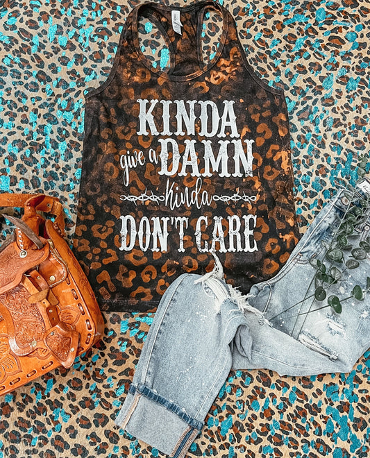 Bleached Leopard Kinda Give A Damn Tank