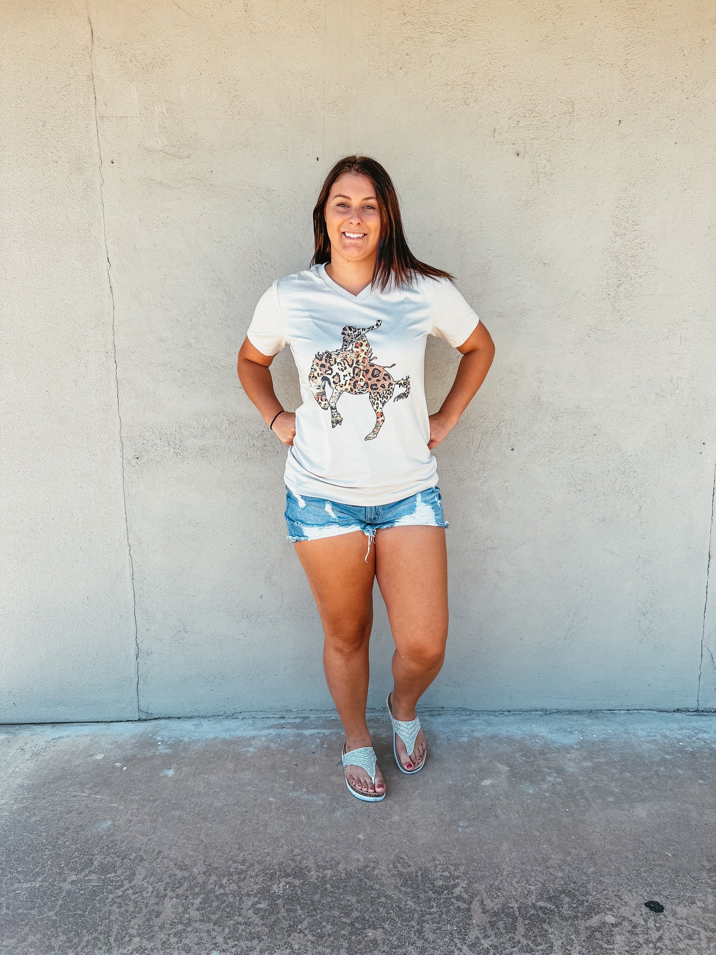 V-Neck Leopard Bronc