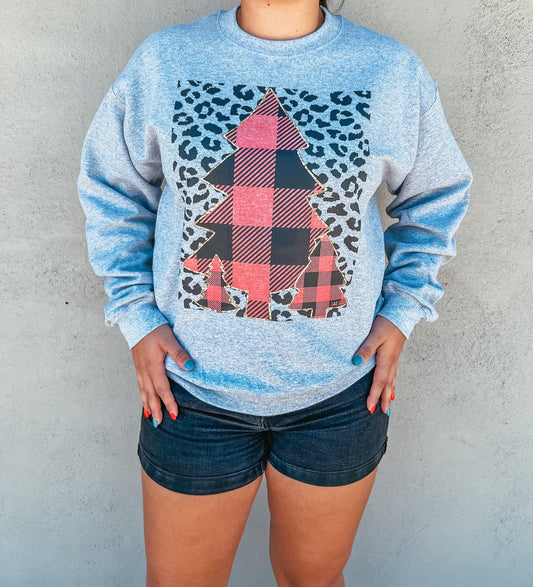 Leopard Christmas Tree Sweatshirt