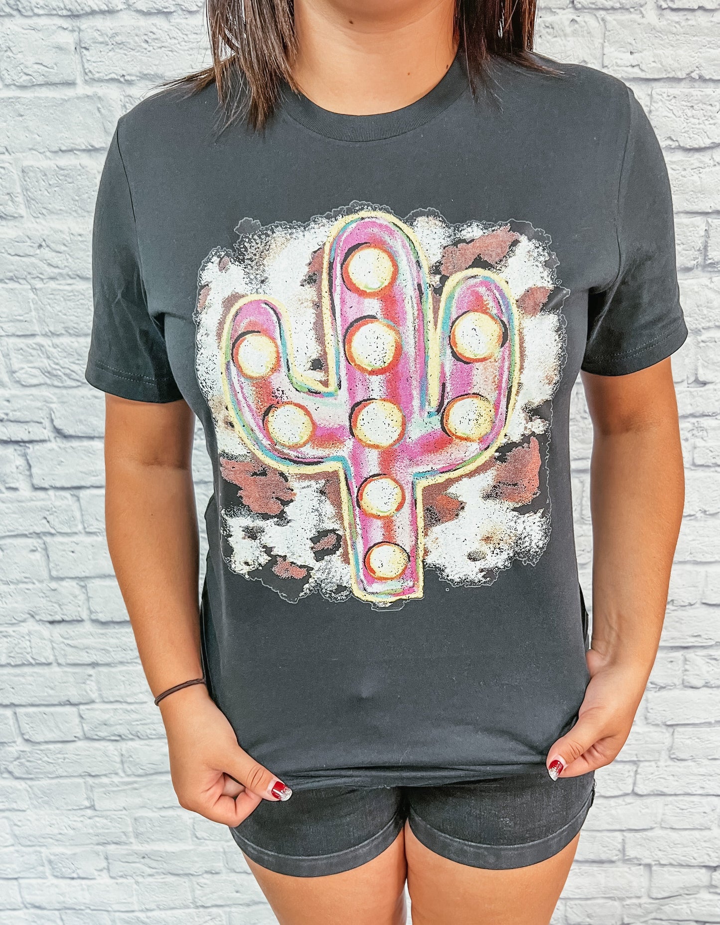 Retro Cowprint Cactus