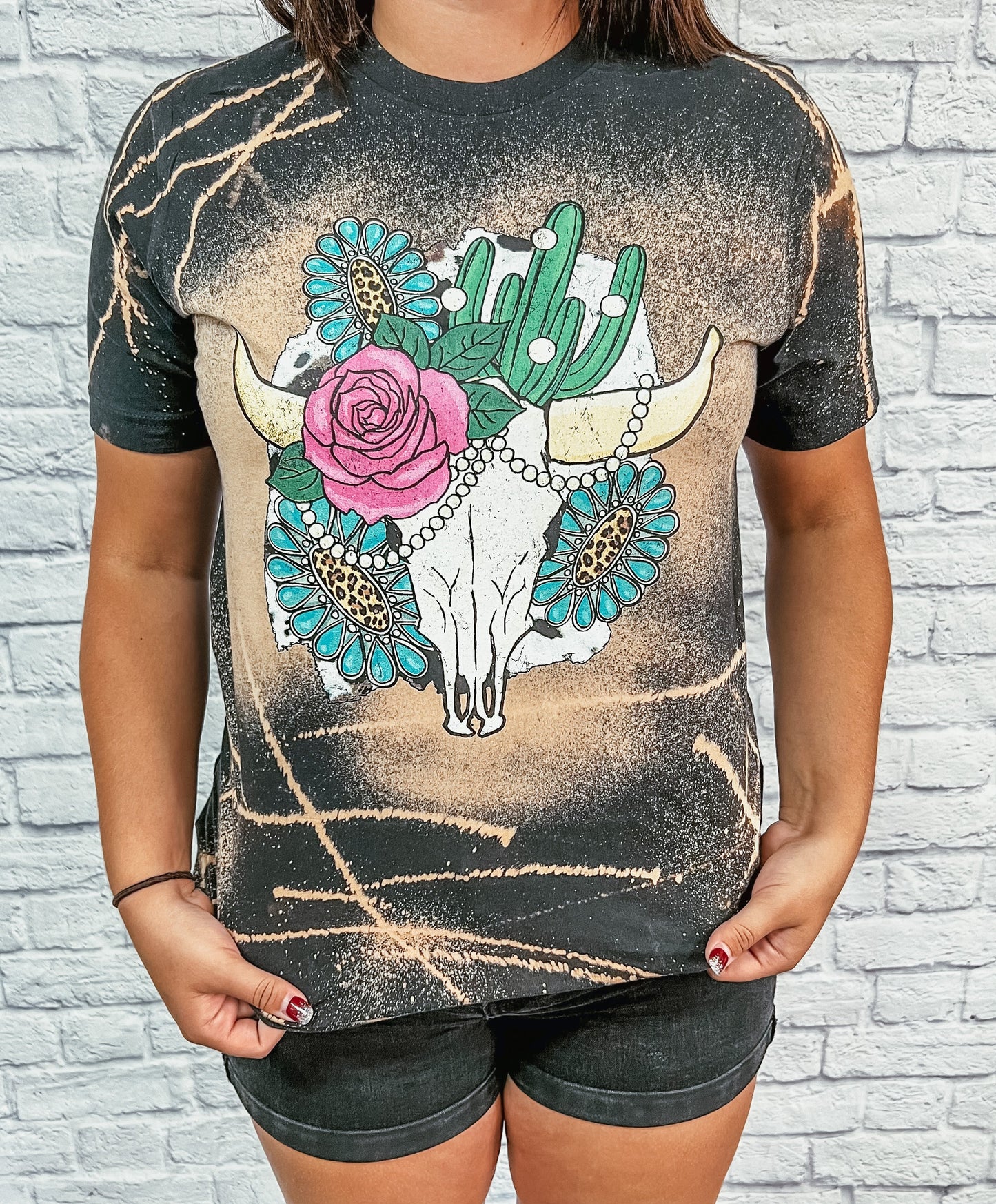 Splatter Bleached Steer Head
