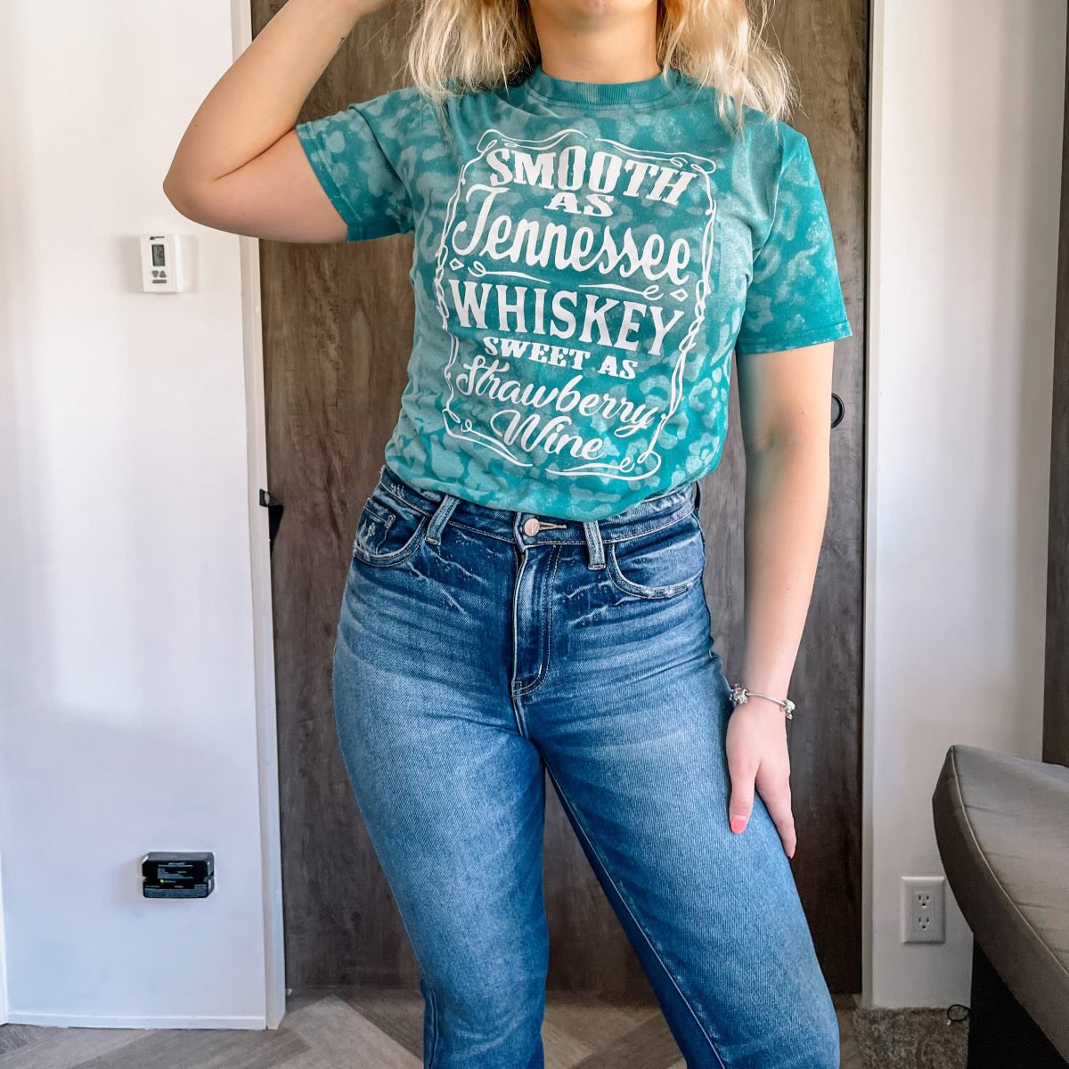 Teal Bleached Leopard Tennessee Whiskey