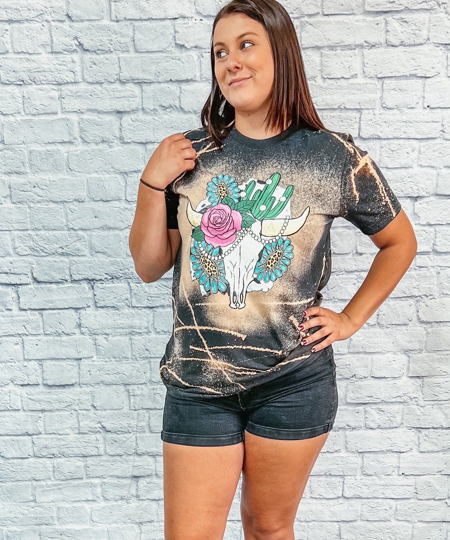 Splatter Bleached Steer Head