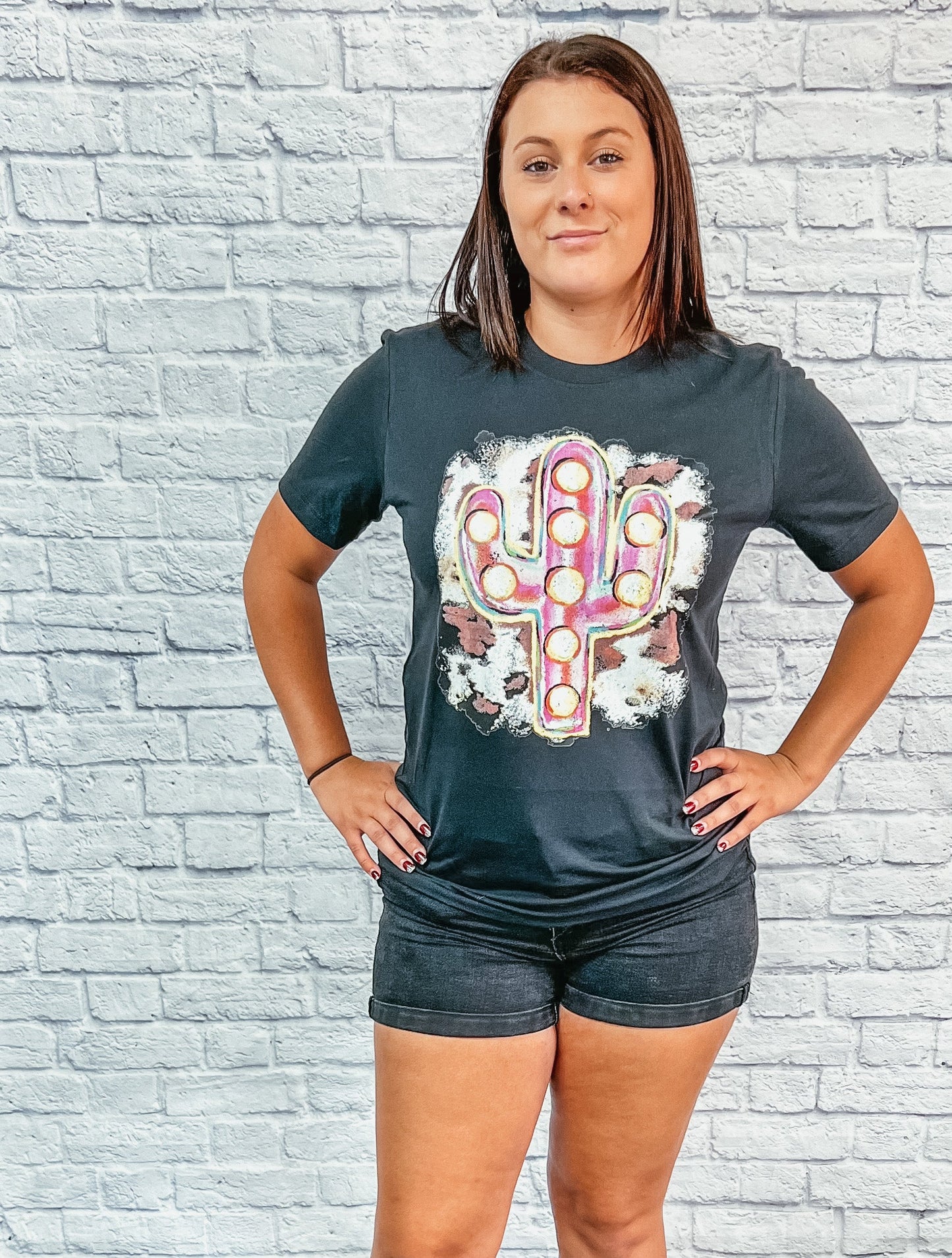 Retro Cowprint Cactus