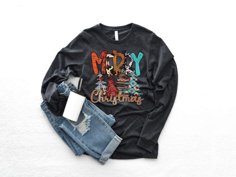 Long Sleeve Merry Western Christmas