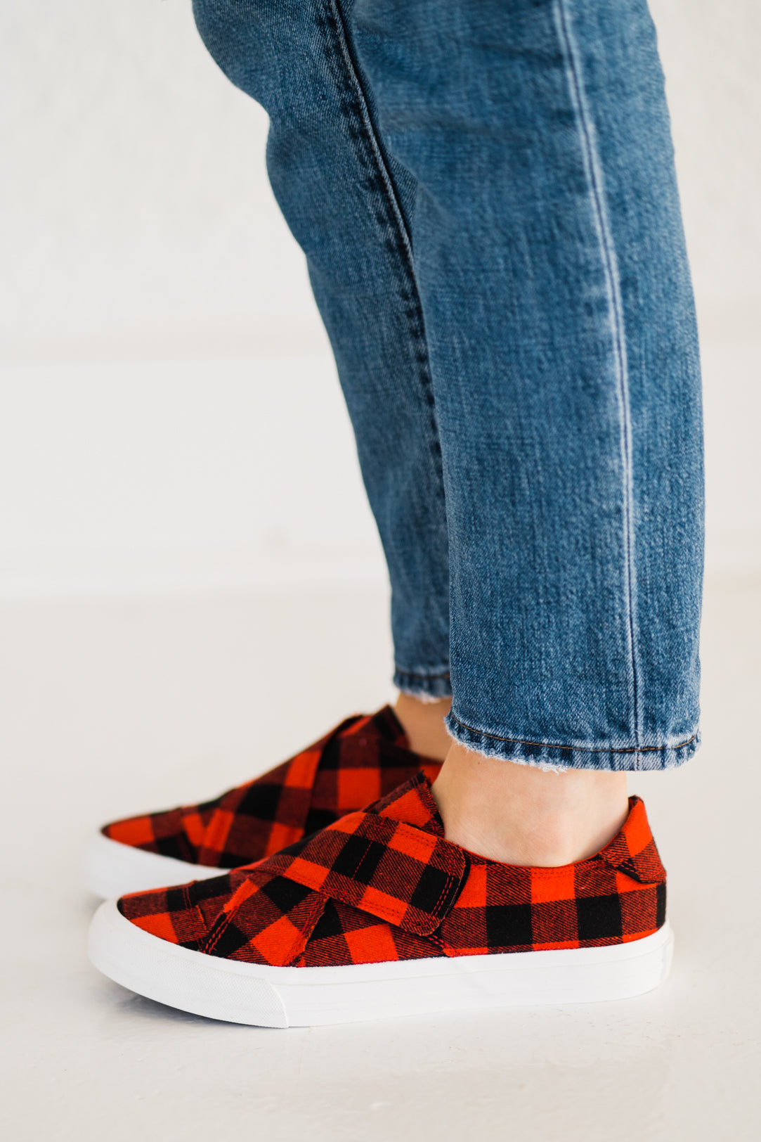 Gypsy Jazz Plaid Along Sneaker in Red