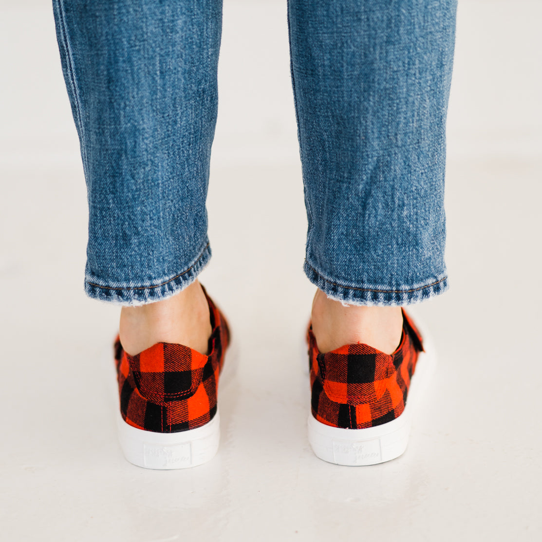 Gypsy Jazz Plaid Along Sneaker in Red