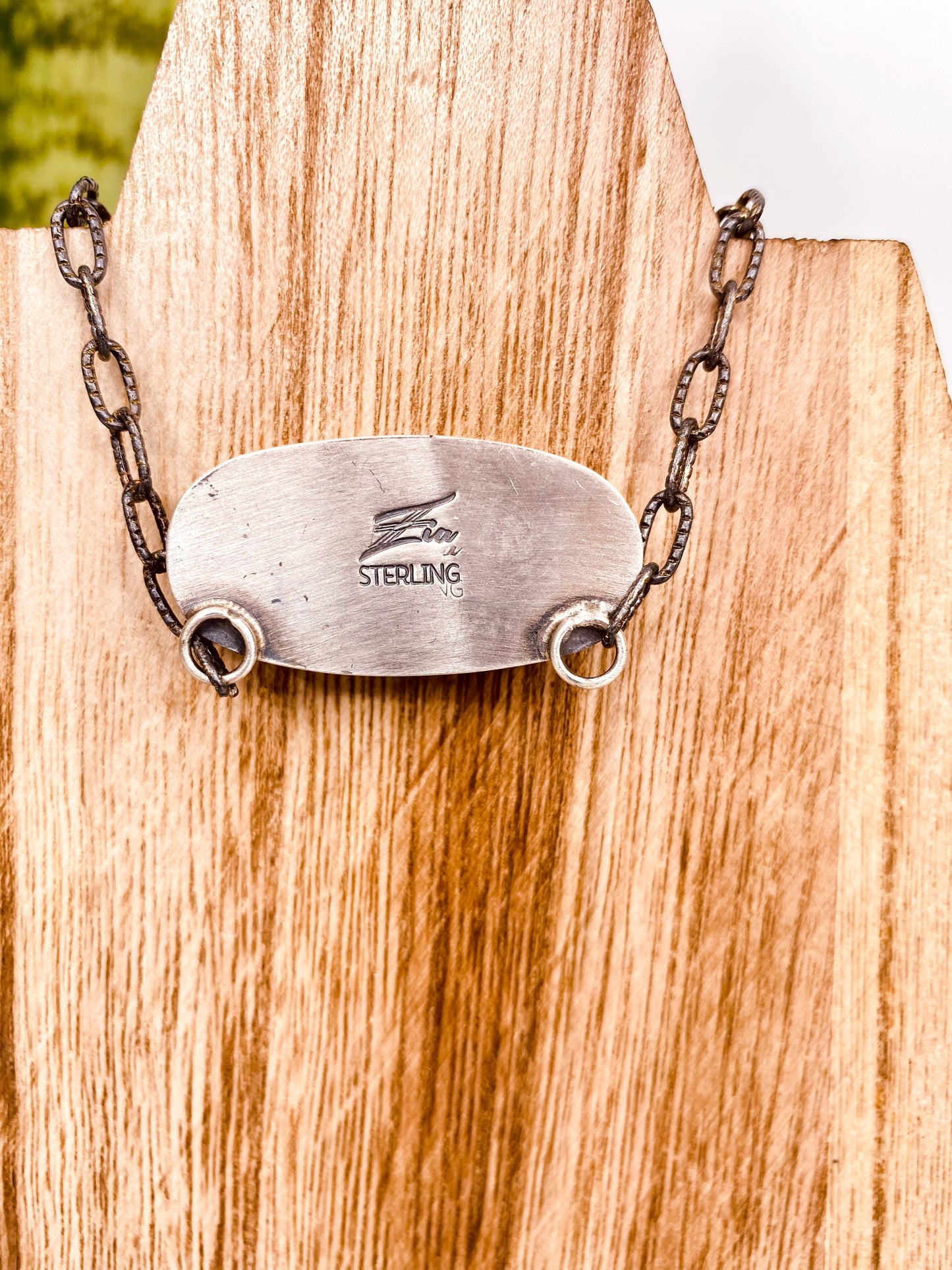 Oblong Turquoise Necklace with Marbling