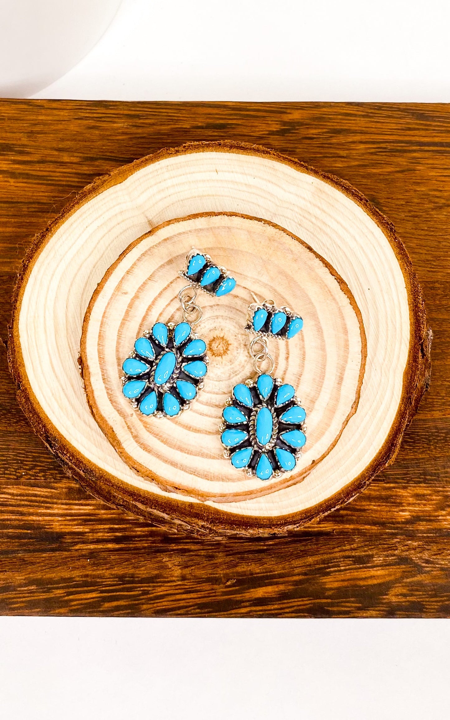Dangle Cluster Turquoise Earrings