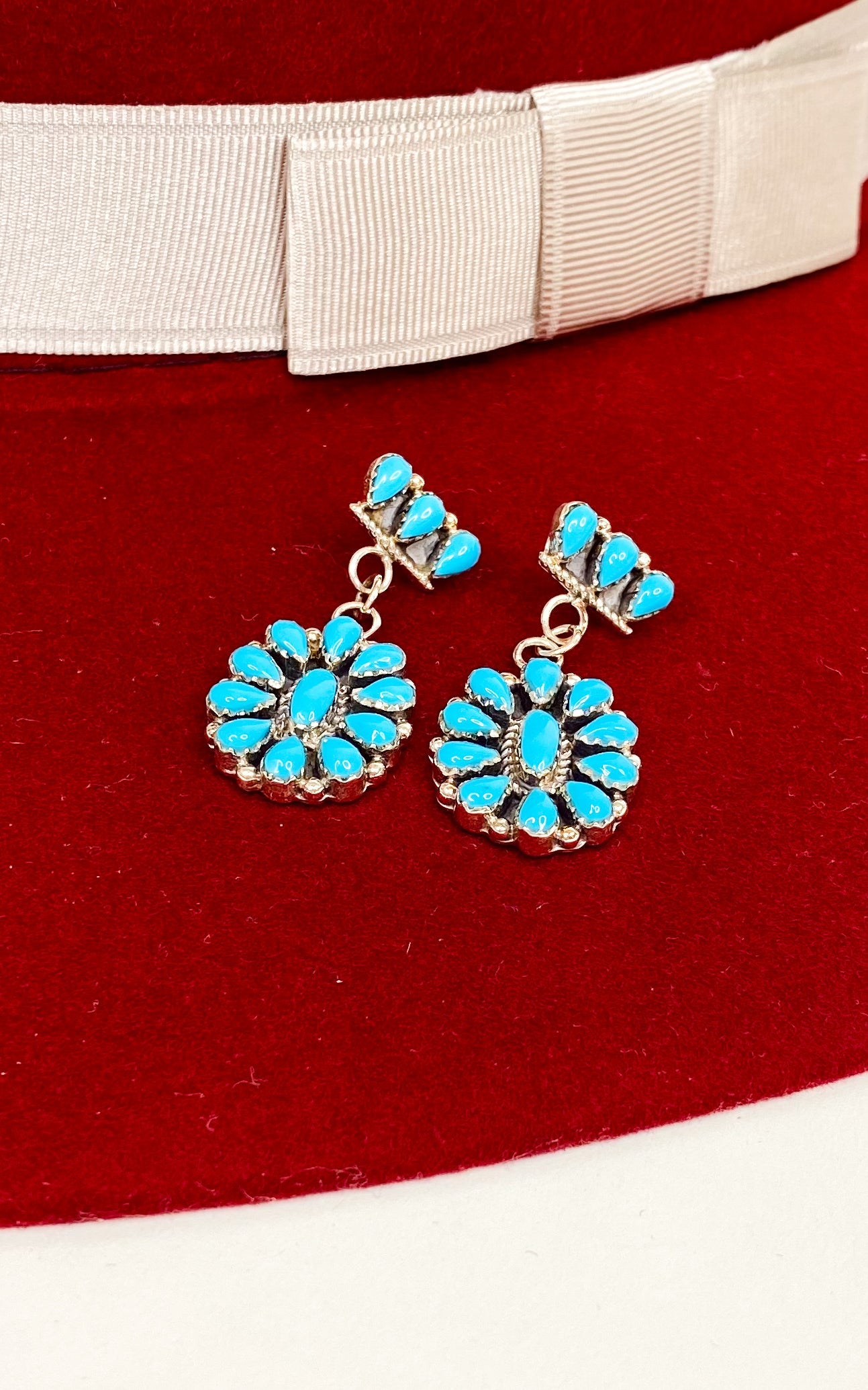 Dangle Cluster Turquoise Earrings