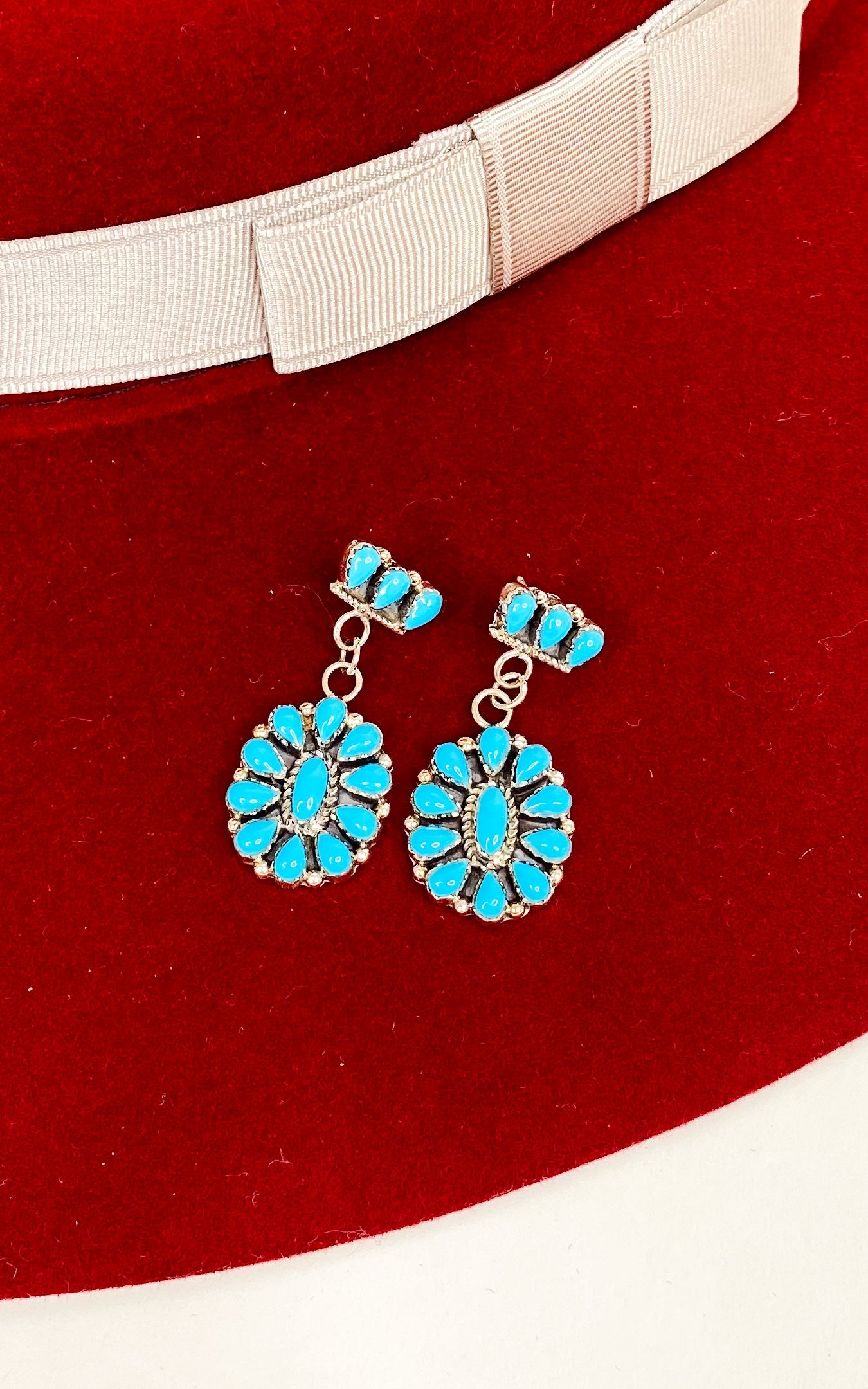 Dangle Cluster Turquoise Earrings
